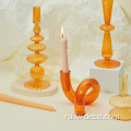 Конусная волнистая свеча держатели стеклянная цветочная ваза